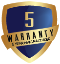 5 Year Manufacturer Warranty